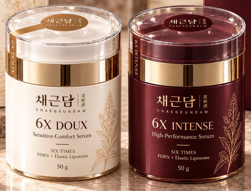 6X DOUX와 6X INTENSE 용기를 나란히 놓은 모습